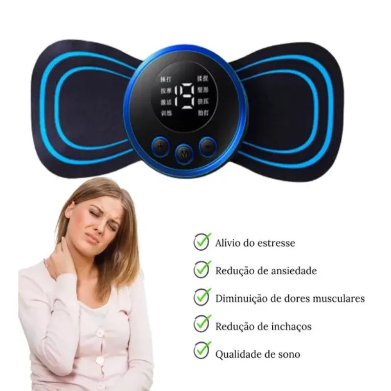 Massageador Portátil EMS com tecnologia TENS, alívio de dor muscular, para todo corpo – FRETE GRÁTIS